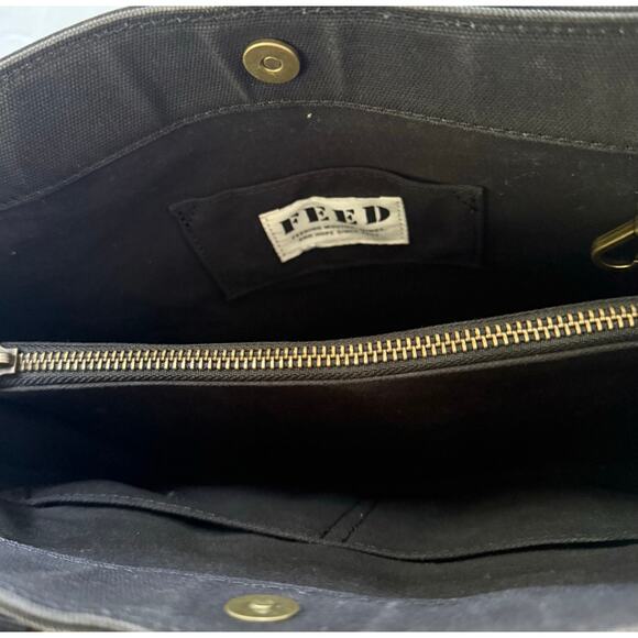 FEED Projects Medium Canvas Crossbody‎ Bag in Black - Picture 6 of 8